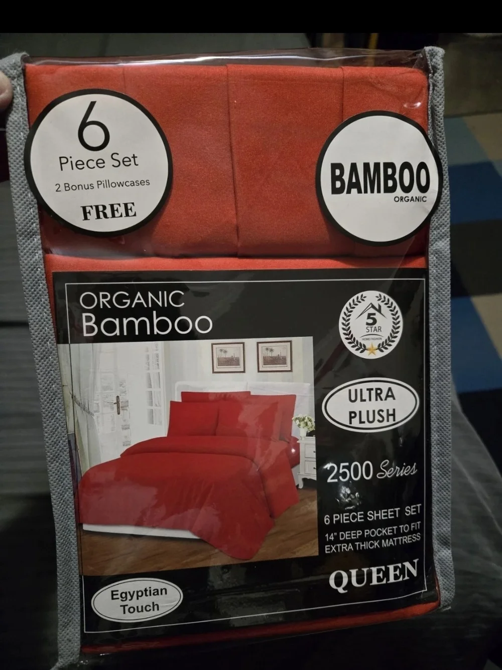 Organic Bamboo Ultra Plush 6-Piece Queen Sheet Set - Red